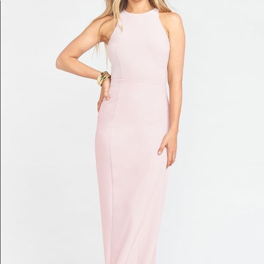 Chicago High Neck Gown - Vintage Rose Stretch Crepe - Size Small